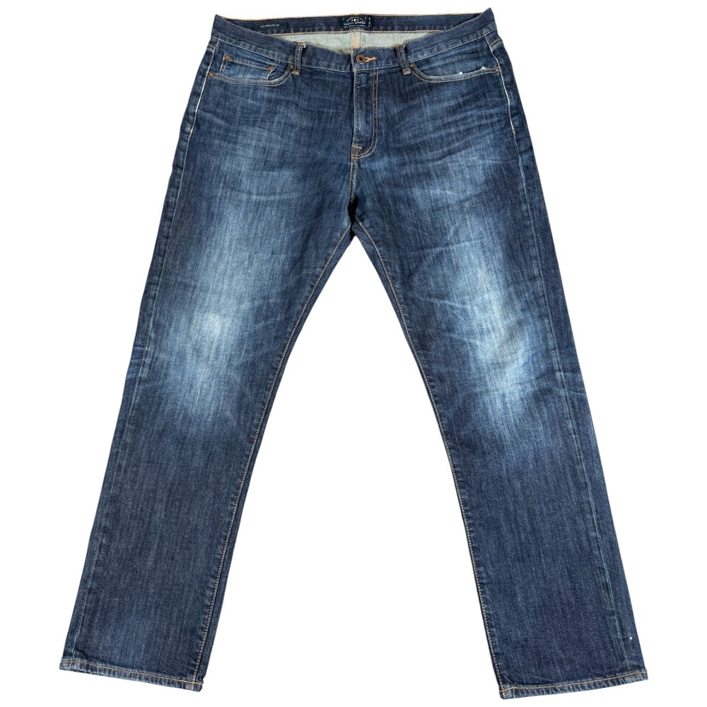 Lucky Brand 410 Athletic Fit Jeans Mens 38x32 (39x32) Blue Denim Straight Leg